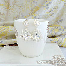 Náušnice - Tradičné svadobné náušnice s perlou v tvare kvapky (Ag925) - 8147329_
