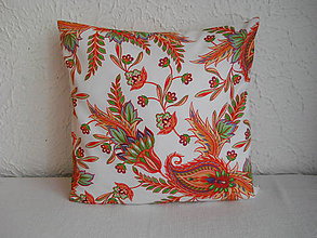 Úžitkový textil - Návlek na vankúš - Oranžové ornamenty III - 8152204_