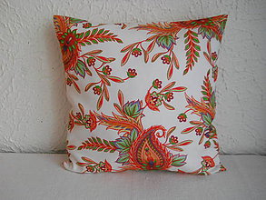 Úžitkový textil - Návlek na vankúš - Oranžové ornamenty II - 8152217_