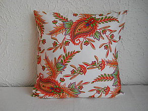 Úžitkový textil - Návlek na vankúš - Oranžové ornamenty I - 8152224_