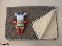 Detský textil - Deka 100% ovčie rúno MERINO ELEGANT KHAKI/ KAKI - 8152976_