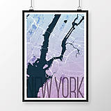 Obrazy - NEW YORK, elegantný, modro-fialový - 8152242_