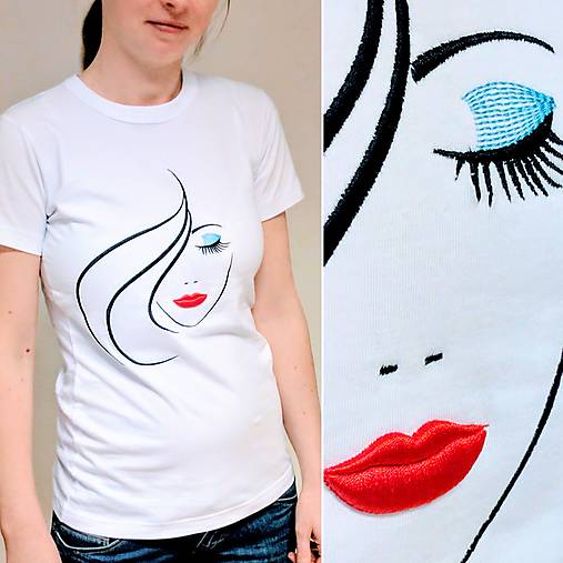 Vyšívané dámske tričko MISS, krátky rukáv