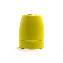 Komponenty - Kvalitná porcelánová objímka E27 • žltá - 8153042_