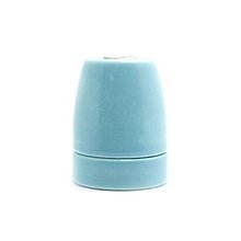Komponenty - Kvalitná porcelánová objímka E27 • slabo modrá - 8153047_