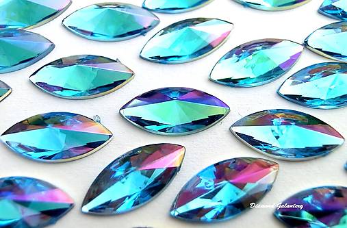Galantéria - Ozdobné kamienky 7x15 mm - Tyrkys - 8156515_