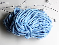 Galantéria - Superhrubá pletacia priadza Ľadová modrá vlna 250g - 8156378_