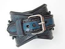 Náramky - Čierno modrý kožený remienok s hodinkami Secco - 8157692_
