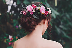 Ozdoby do vlasov - Kvetinový boho polvenček "ľúbiť smieš" - 8162997_