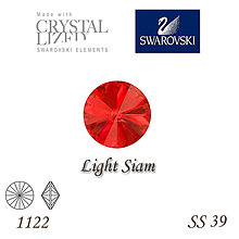 Korálky - SWAROVSKI® ELEMENTS 1122 Rivoli - Light Siam, SS 39(8mm), bal.1ks - 8163070_