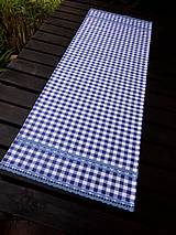 Úžitkový textil - BĚHOUN 37 x 100 cm .. venkovský modrý s krajkou - 8167285_