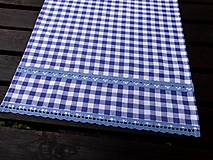 Úžitkový textil - BĚHOUN 37 x 100 cm .. venkovský modrý s krajkou - 8167286_