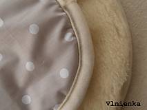 Detský textil - Podložka do kočíka ROAN 100% ovčie rúno MERINO TOP Béžová BODKA - 8166131_