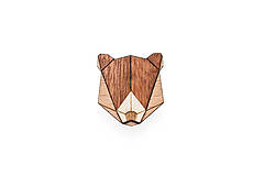 Brošne - Drevená brošňa Bear Brooch - 8169197_