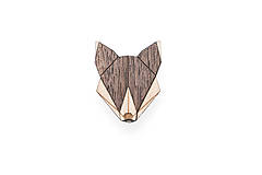 Brošne - Drevená brošňa Wolf Brooch - 8169260_