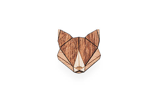 Brošne - Drevená brošňa Fox Brooch - 8169230_