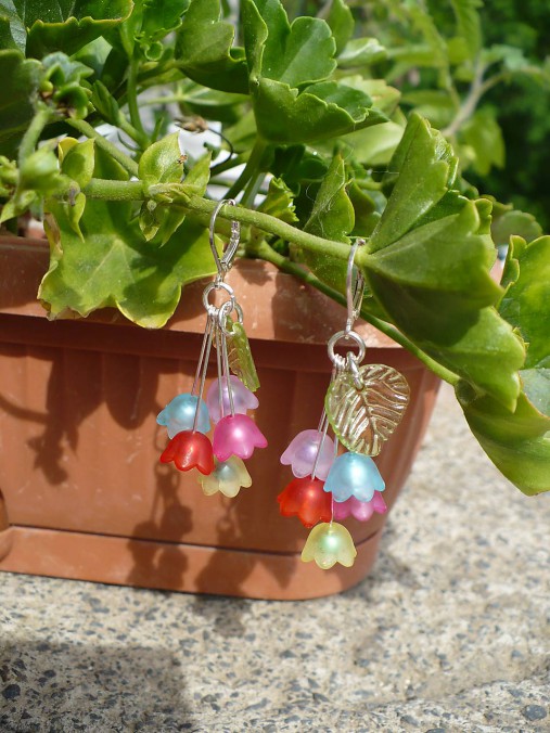 Náušnice - náušnice farebné tulipány - 8169388_