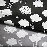 šedé mraky s rebríkmi; 100 % bavlna, šírka 160 cm, cena za 0,5 m