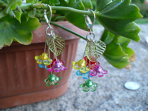 Náušnice - náušnice farebné zvončeky - 8171856_