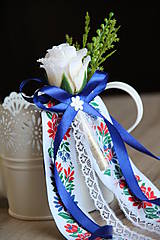 Svadobné pierka - svadobné pierko pre starejšieho alebo ženícha "v modrom" - 8176678_