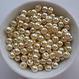 Korálky - Voskované perly 4mm-60ks (oranž.krémová) - 8179411_