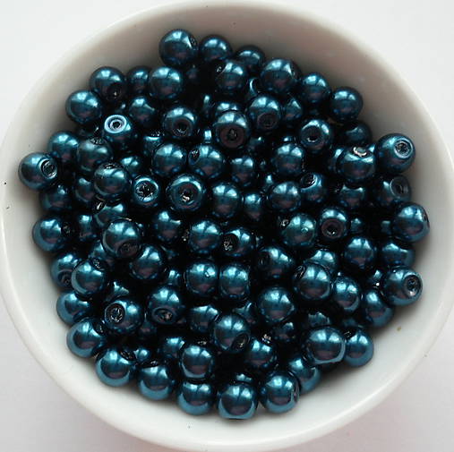 Voskované perly 4mm-60ks (tm.modrá)