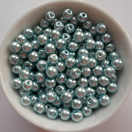 Voskované perly 4mm-60ks (sv.modrá)