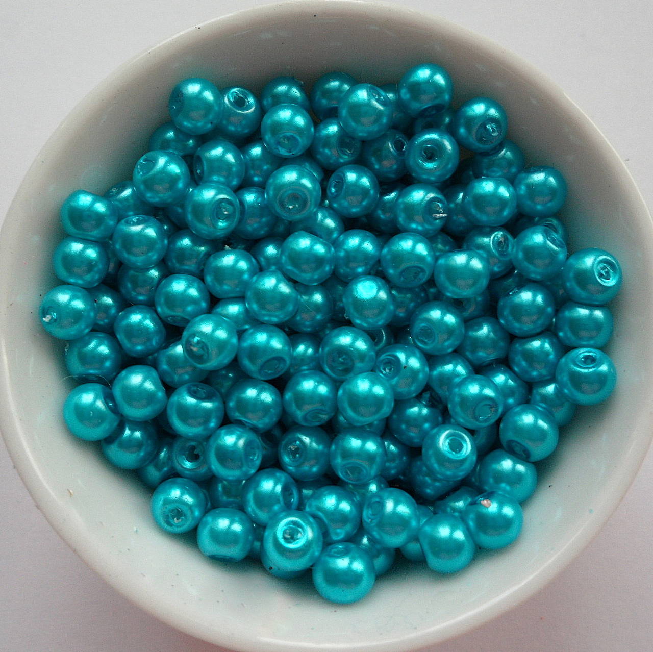 Voskované perly 4mm-60ks (tyrkys)