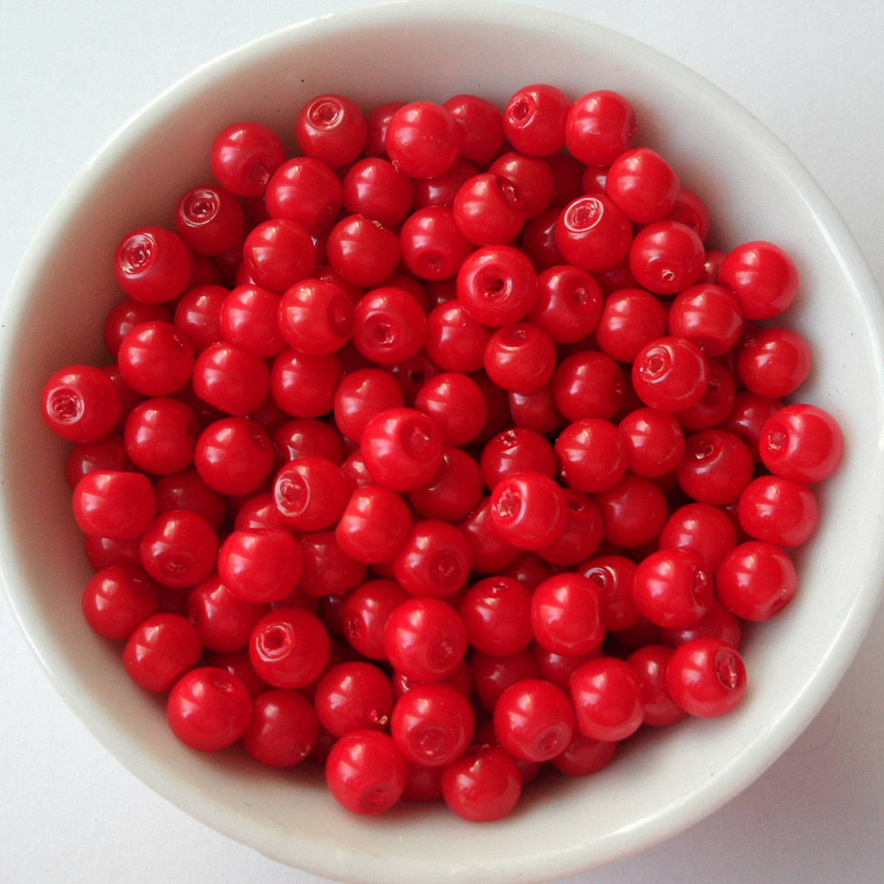 Voskované perly 4mm-60ks (červená)