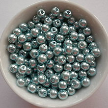 Korálky - Voskované perly 4mm-60ks (sv.modrá) - 8179407_