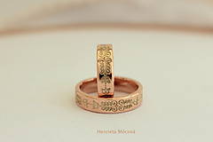 Prstene - obrúčky s folklórnym ornamentom - Bratislava (ružové zlato) - 8178701_