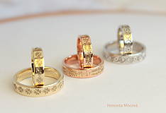 Prstene - obrúčky s folklórnym ornamentom - Bratislava (ružové zlato) - 8178703_