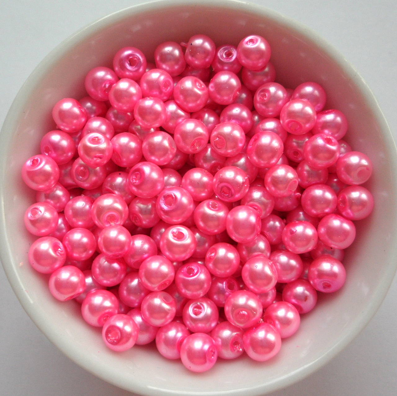 Voskované perly 4mm-60ks (ružová ostrá)