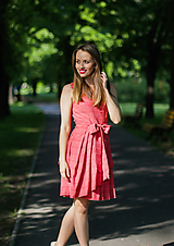 Šaty - LARA, letní zavinovací šaty s límcem, asymetrické - 8186333_