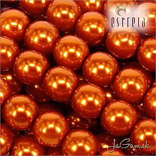Korálky - Voskované perly - ESTRELA - oranžová 12879 (č.6) - 8183507_