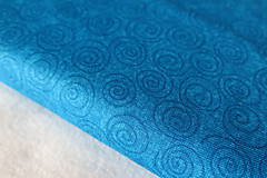 Textil - dizajnová bavlnená látka tyrkysová špirála  - 8184314_