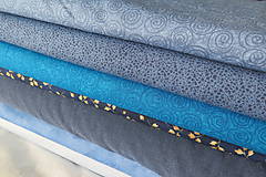 Textil - dizajnová bavlnená látka tyrkysová špirála  - 8184315_