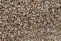 Korálky - Toho Round TR-15-994 Gold-Lined Rainbow Crystal 15/0, bal.5g - 8185314_