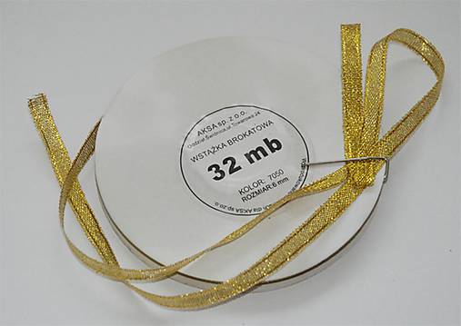 Galantéria - 6503/Brokátová stuha zlatá- 6mm/32m - 8192765_