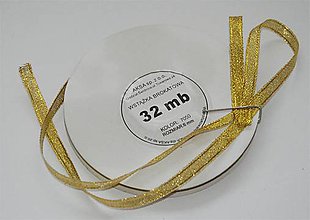Galantéria - Brokátová stuha zlatá- 6mm/32m - 8192765_