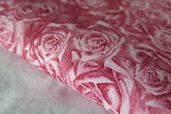 Textil - dizajnová bavlnená látka ružová ruže  - 8190977_