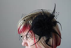 Ozdoby do vlasov - fascinátor čierny - 8201127_