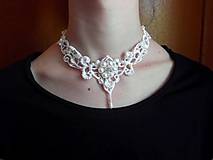 Náhrdelníky - svadobný náhrdelník s perličkami a štrasom - 8201465_
