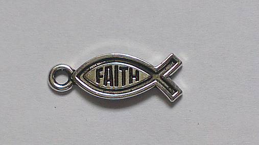 Komponenty - Prívesok Faith (viera) rybička 25x9mm - 8201415_