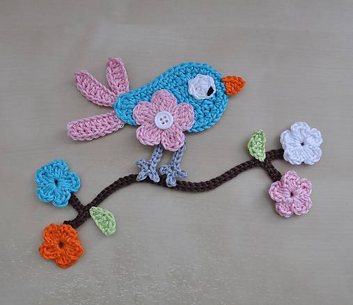 Materiál ručne robený - Vtáčik - 8204310_