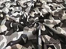 Textil - Úplet Digitálny Maskáč - šedý - cena za 10 cm - 8205405_
