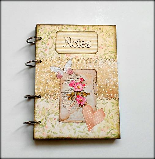  - Linajkový scrapbookový zápisník ,,Pastel flowers" A5  - 8203320_