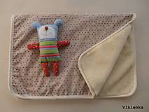 Úžitkový textil - Ovčie rúno deka 100% MERINO TOP s kašmírom BODKA režná 100 x 140 cm - 8215990_