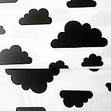 Textil - bielo-čierne mraky; 100 % bavlna, šírka 160 cm, cena za 0,5 m - 8213952_
