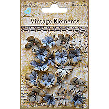 Papier - Vintage Elements - Vienna Flowers (šedé rustikálne kvety so starožitným písmom) - 8213569_